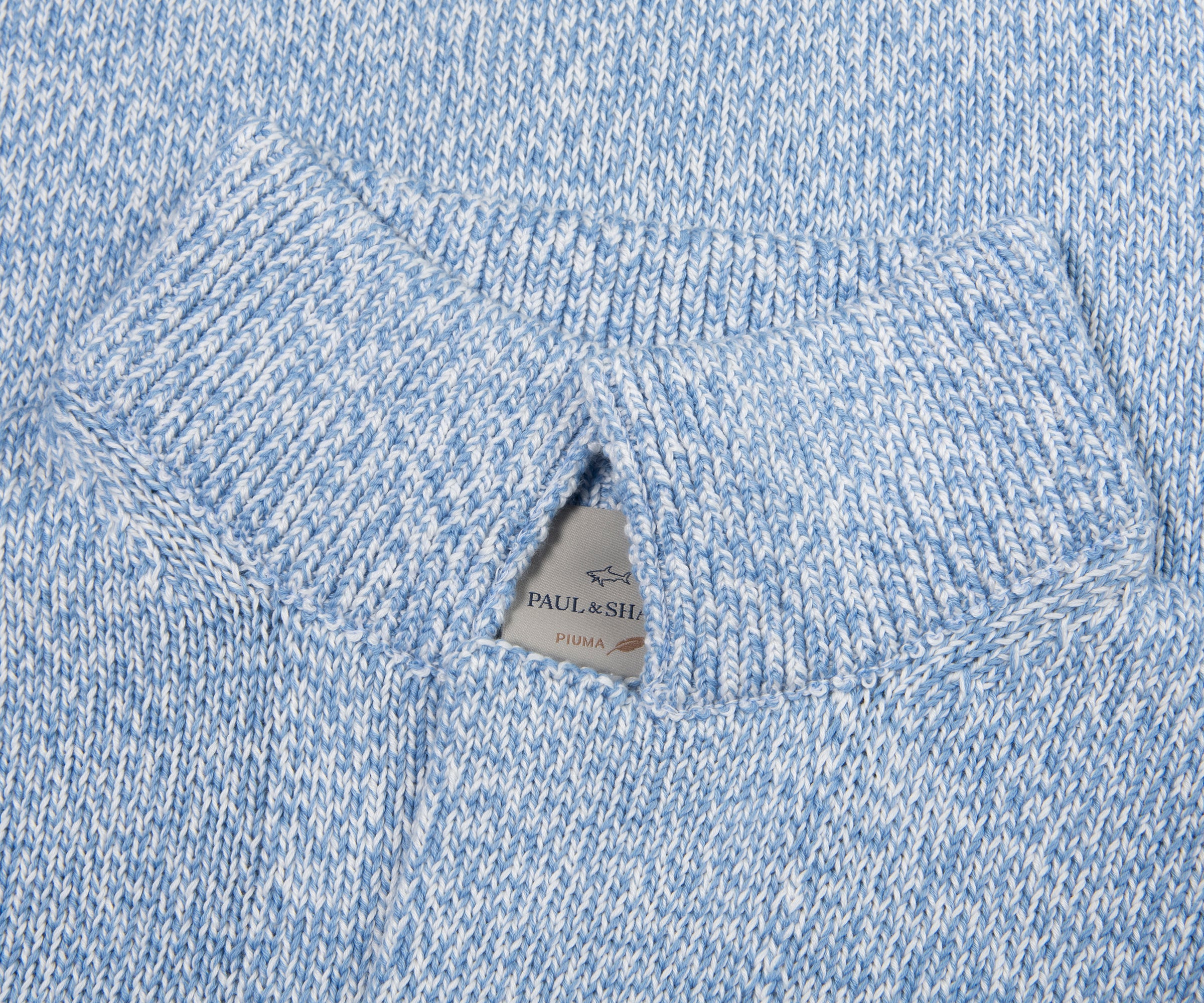 Paul & Shark Light Blue Fleck Knitted Cardigan