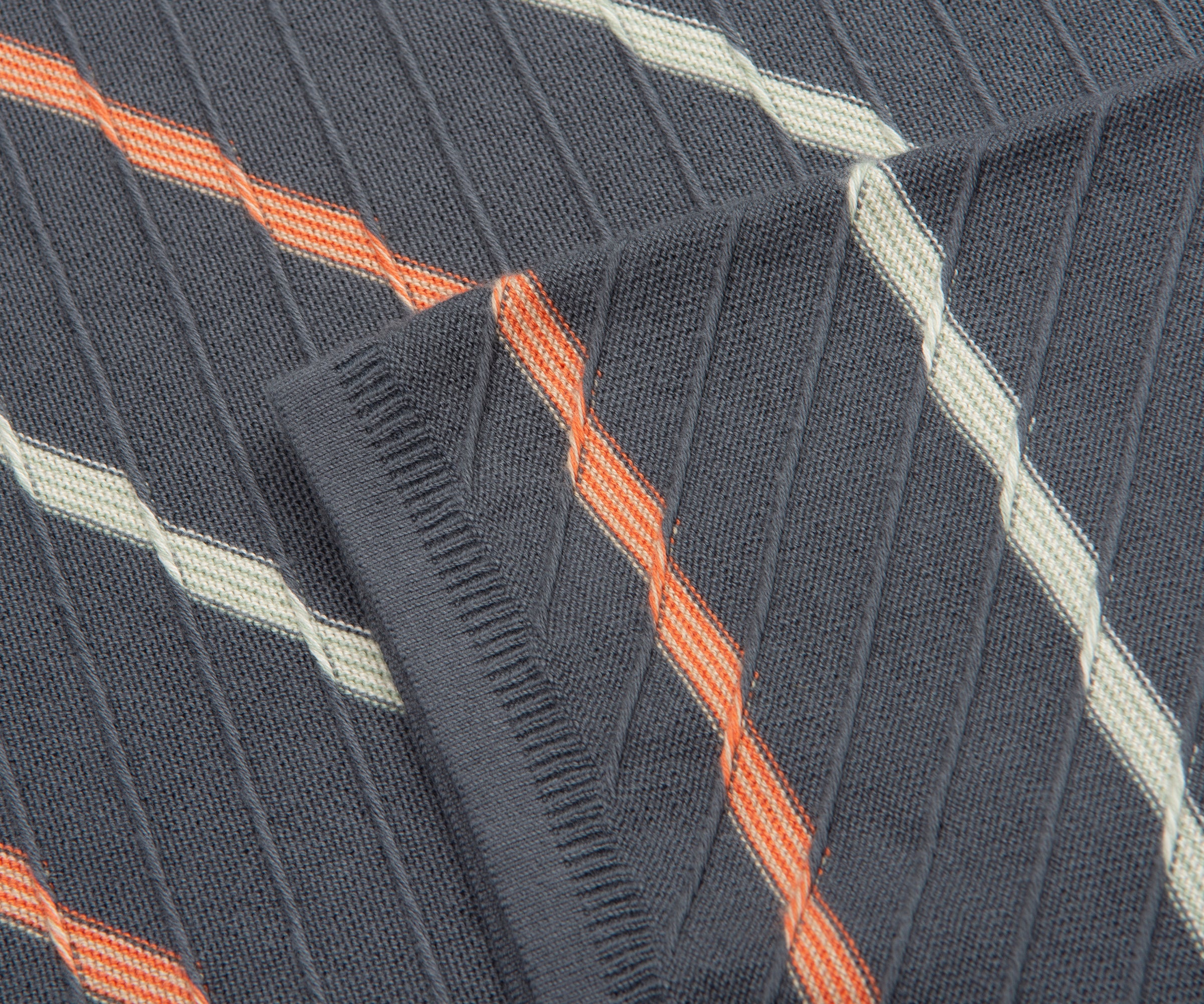 Paul Smith Charcoal Textured Zig Zag Striped Knitted T-Shirt