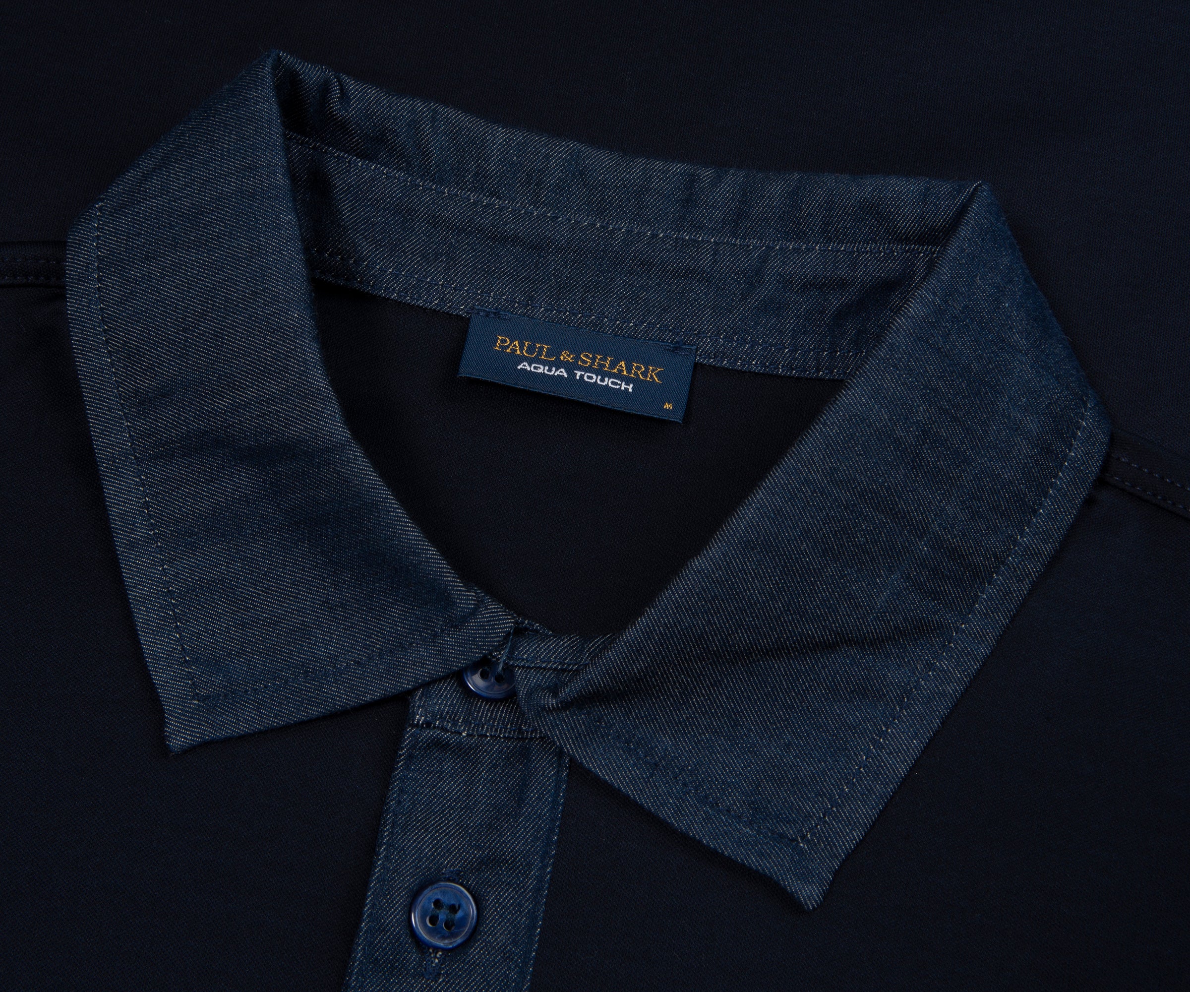 Paul & Shark Navy Chambray Trim Polo
