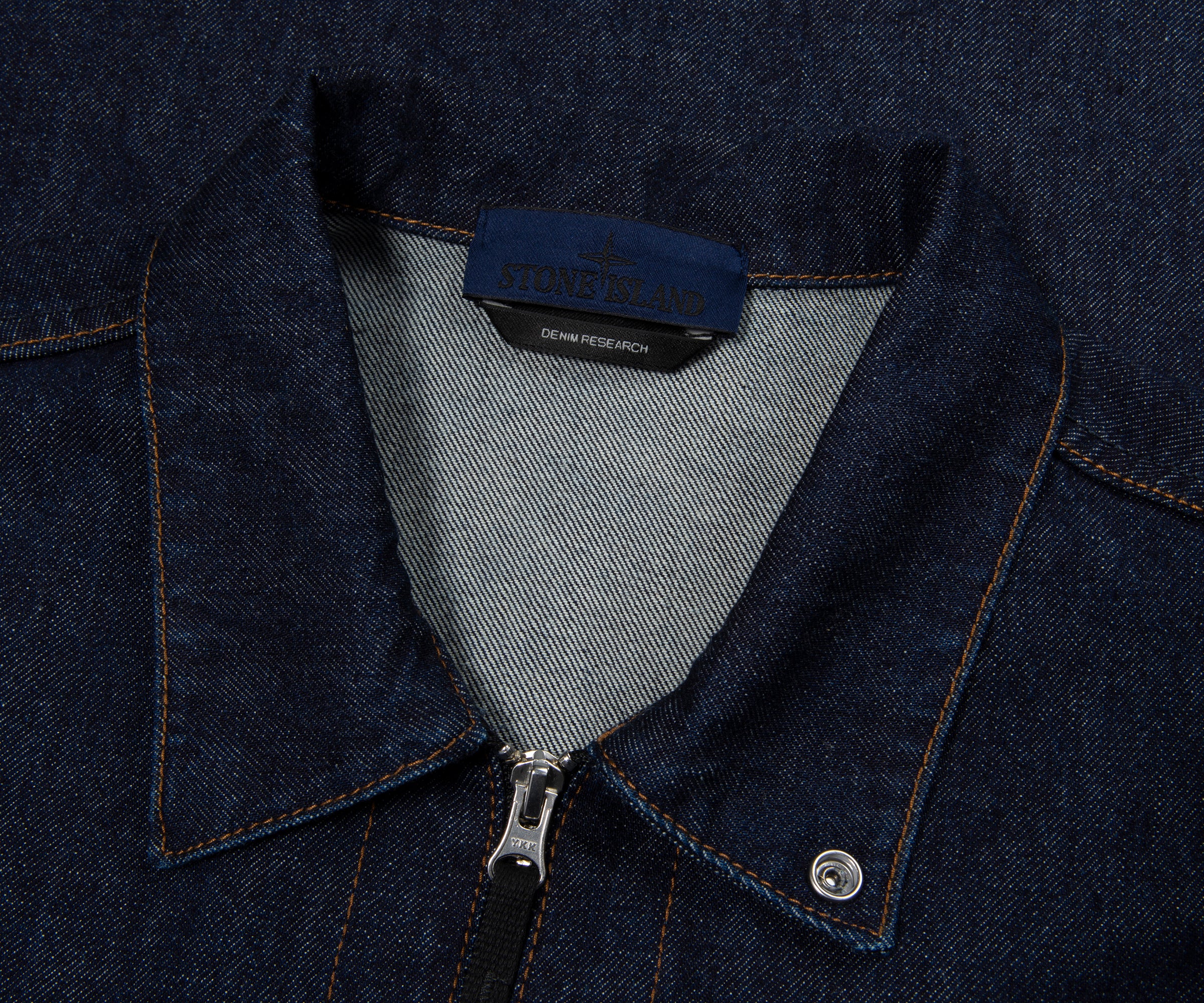 Stone Island Indigo Denim Rinsed Full Zip jacket