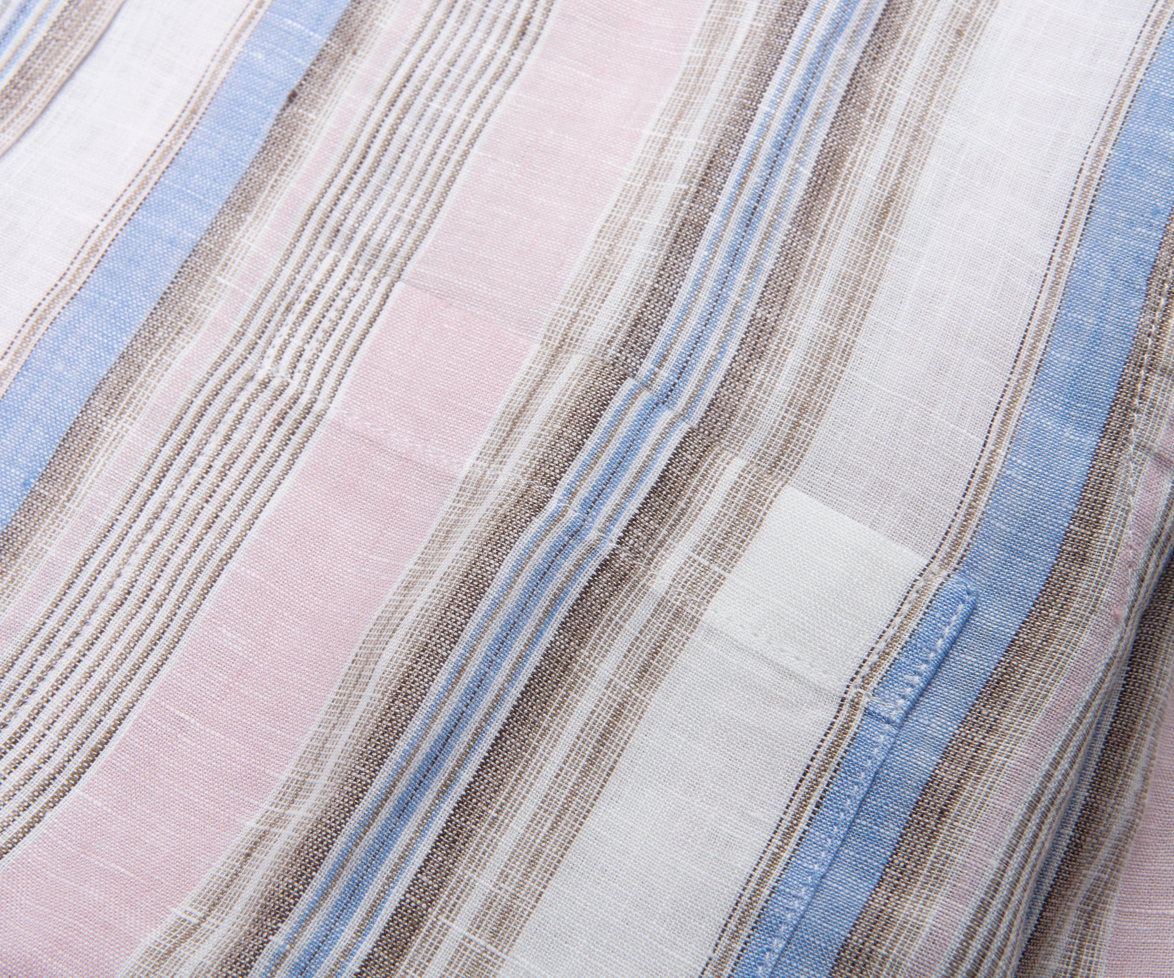 Paul & Shark Soffio Pink/Blue/White Linen Striped Shirt