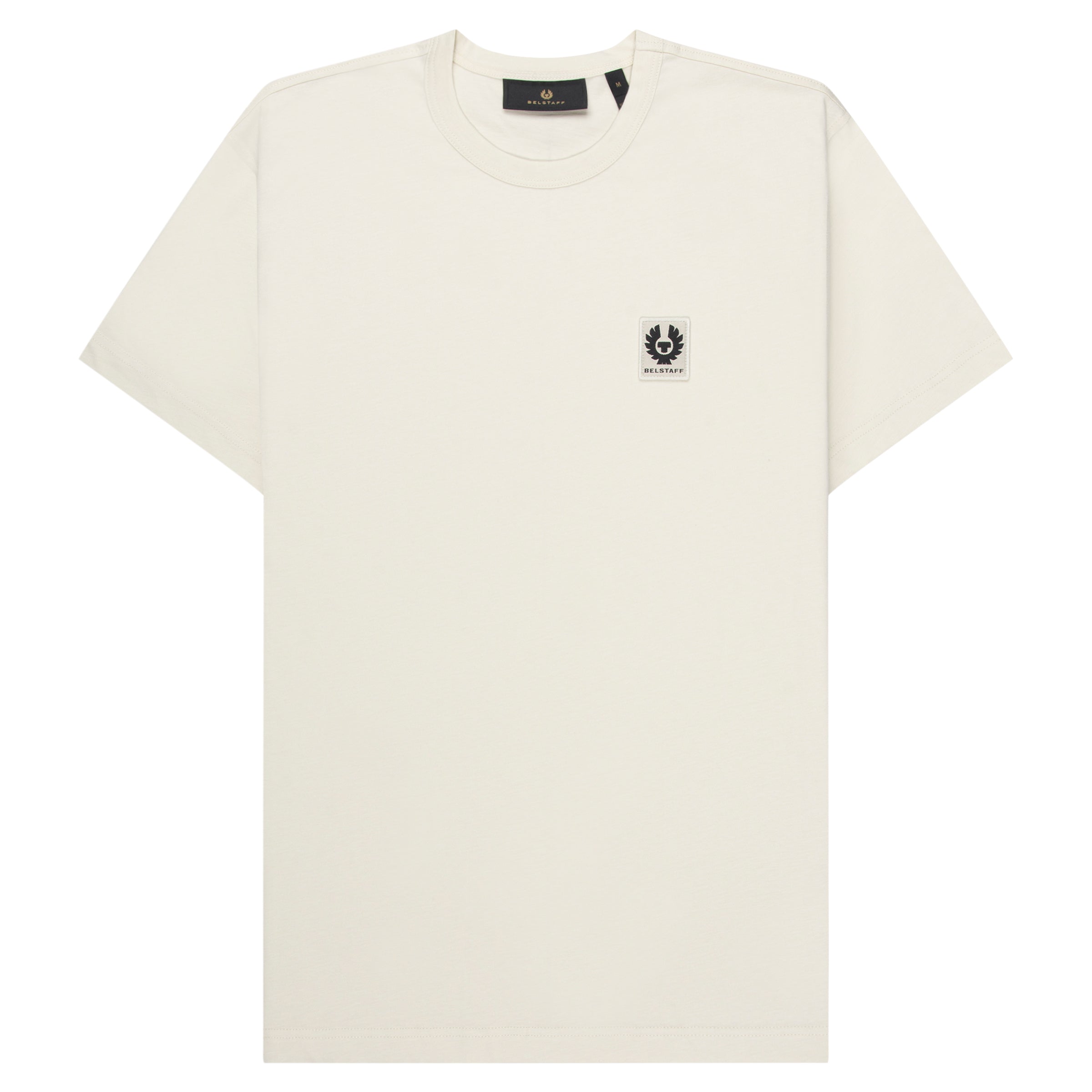 Belstaff featherweight cotton jersey crew-neck tee in Silver Birch. Soft, breathable, and effortlessly versatile for warm weather.