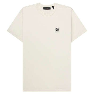 Belstaff featherweight cotton jersey crew-neck tee in Silver Birch. Soft, breathable, and effortlessly versatile for warm weather.