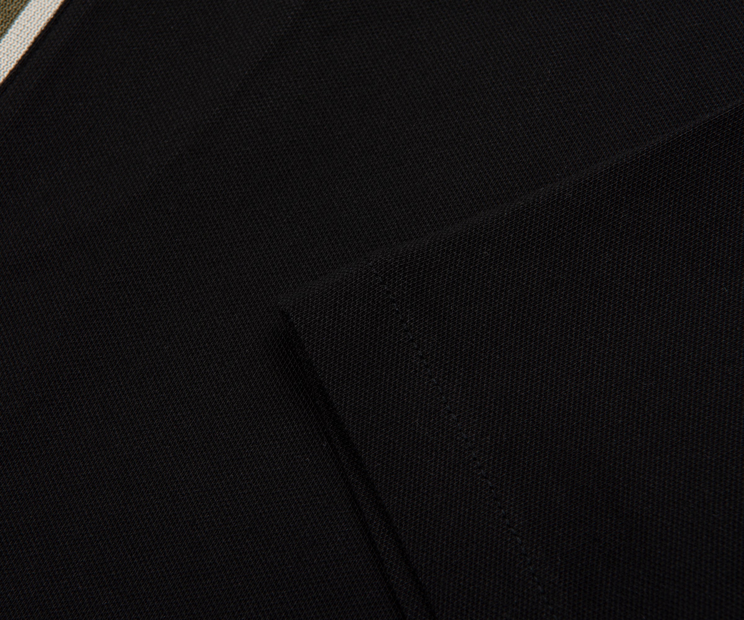 Paul Smith Green Trimmed Black Zip-Up Polo