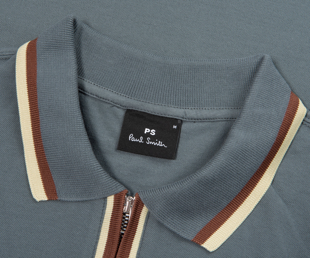 Paul Smith Grey Zip-Up Polo