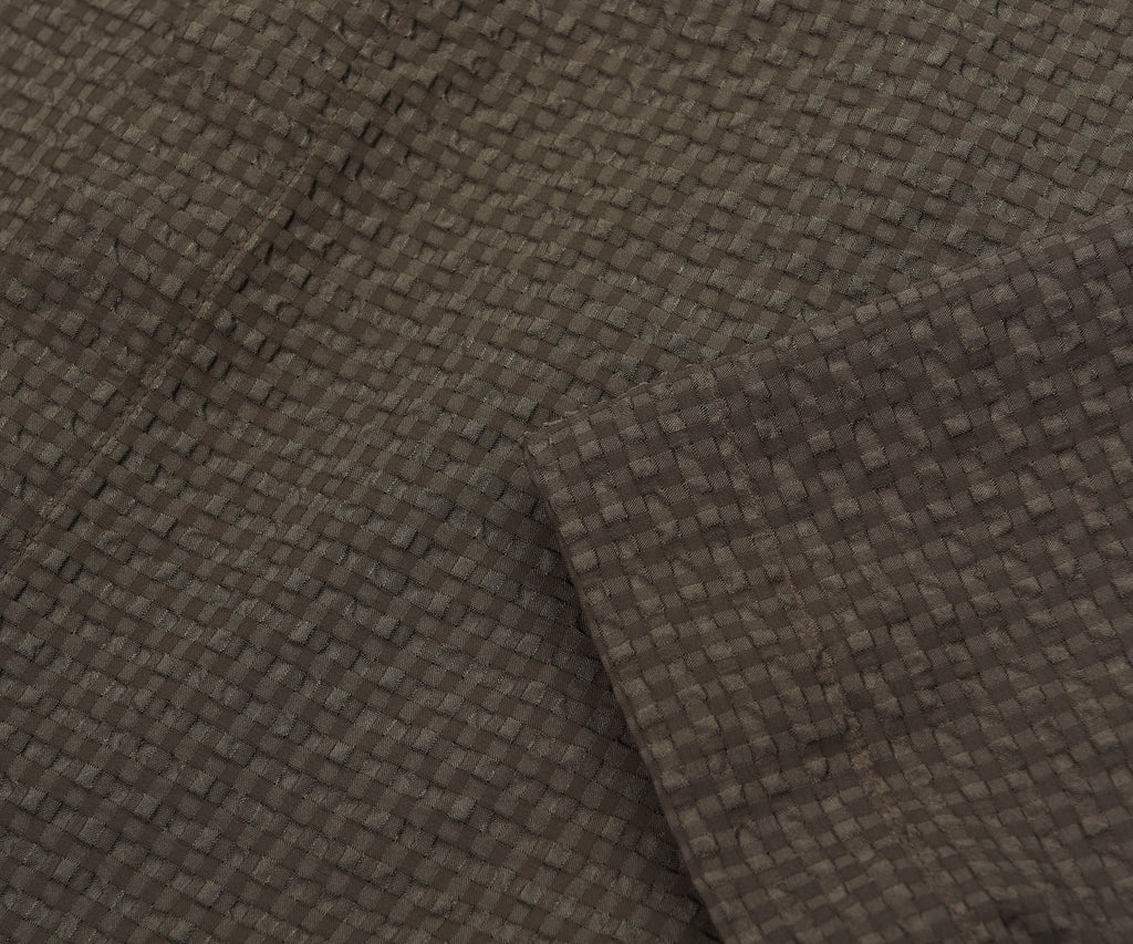 Armani Khaki Icon Checkered Crimp SS Shirt