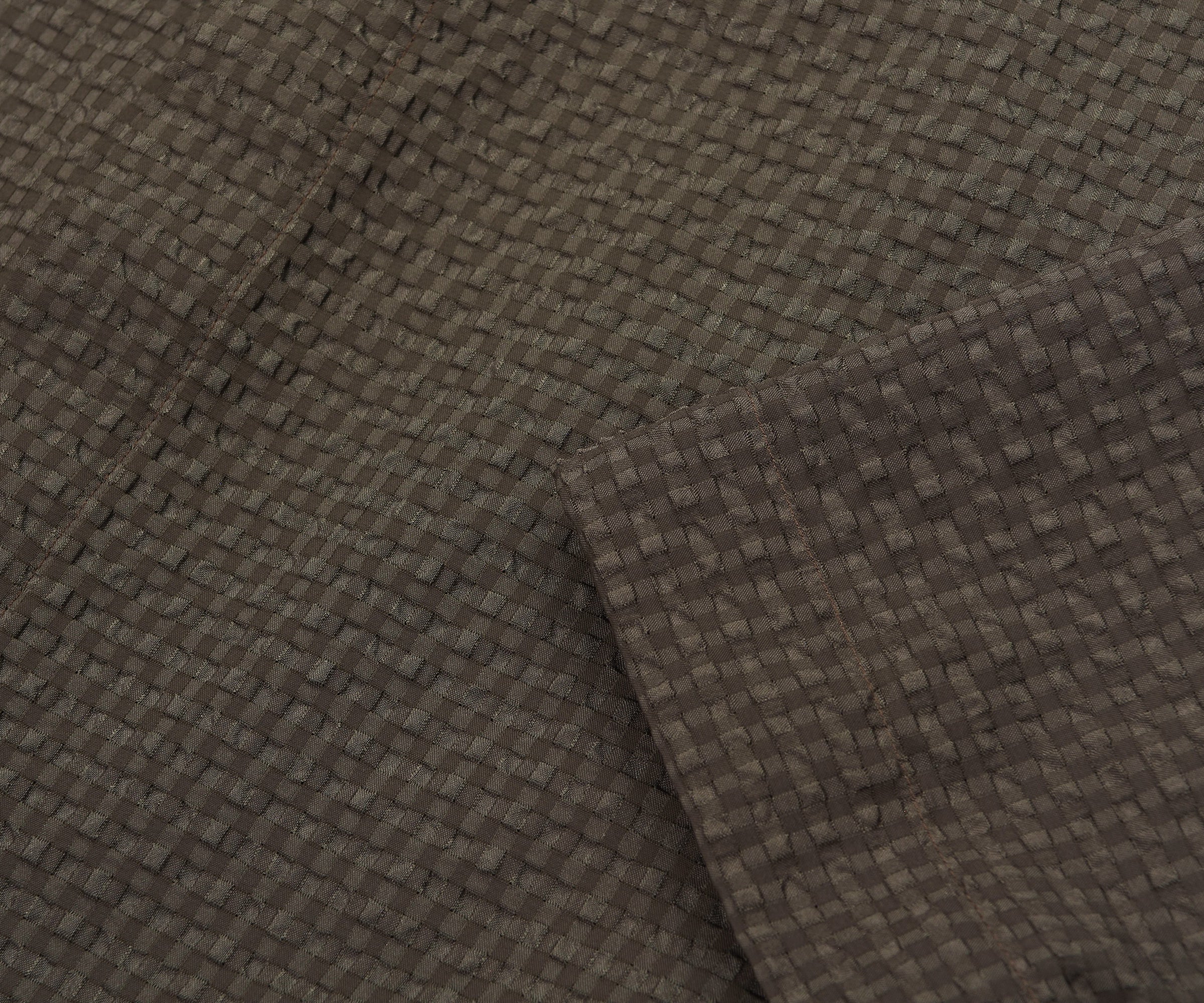 Armani Khaki Icon Checkered Crimp SS Shirt