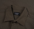 Armani Khaki Icon Checkered Crimp SS Shirt