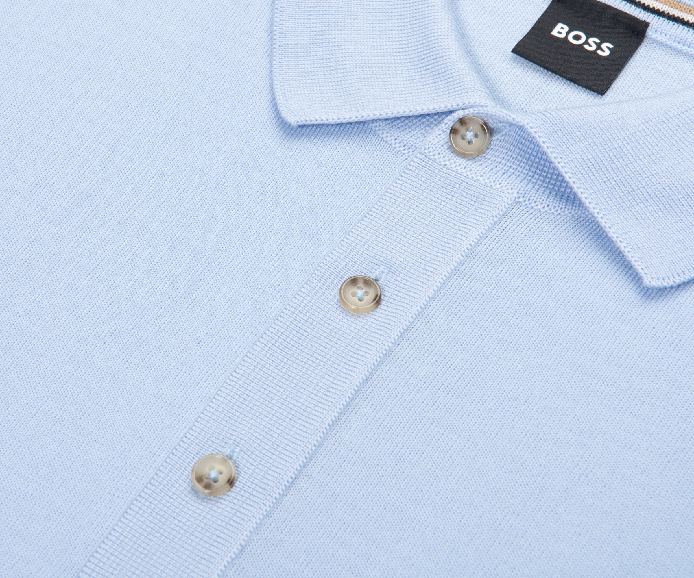 Boss H Nolano Light Blue Knitted SS Polo