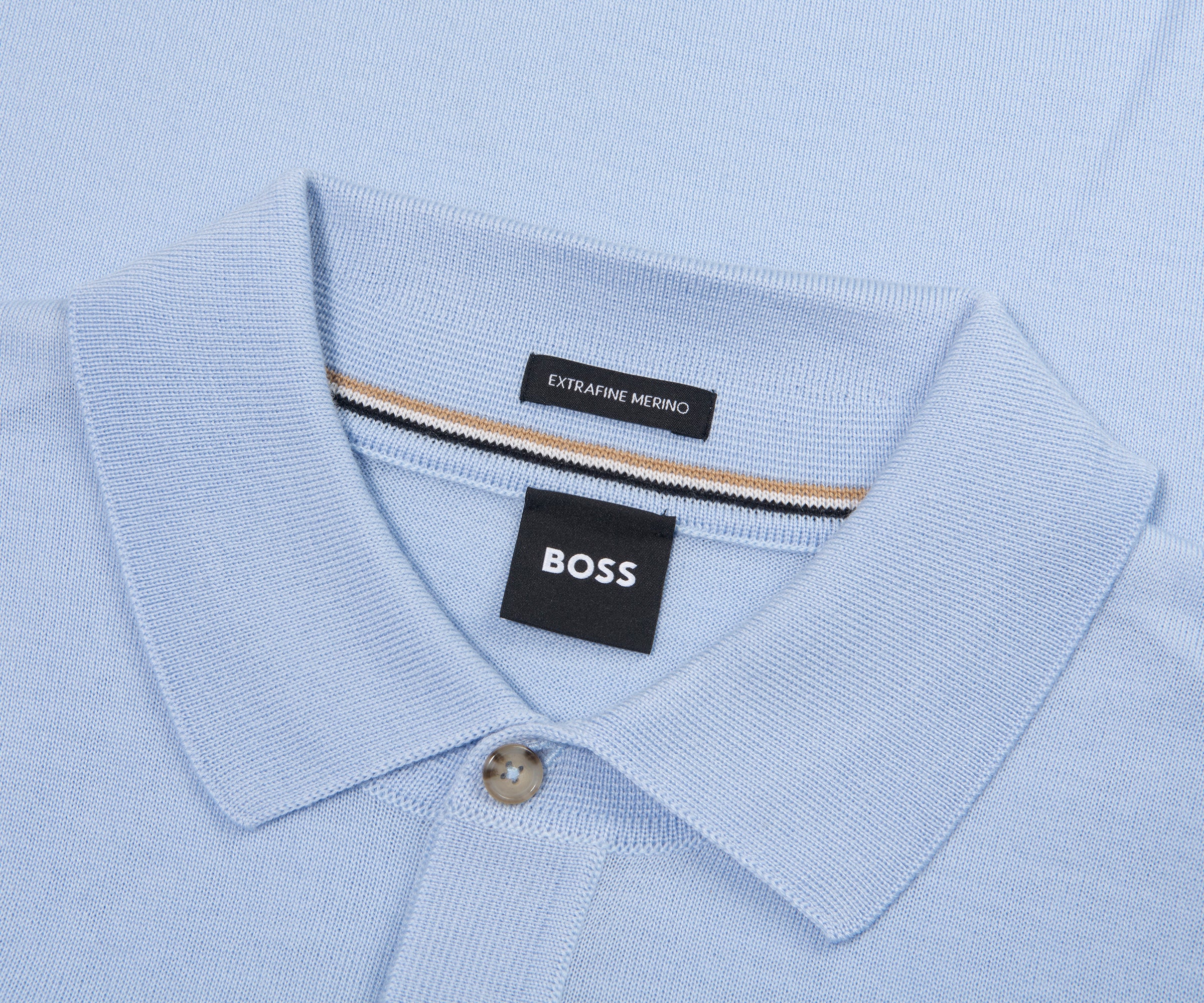 Boss H Nolano Light Blue Knitted SS Polo
