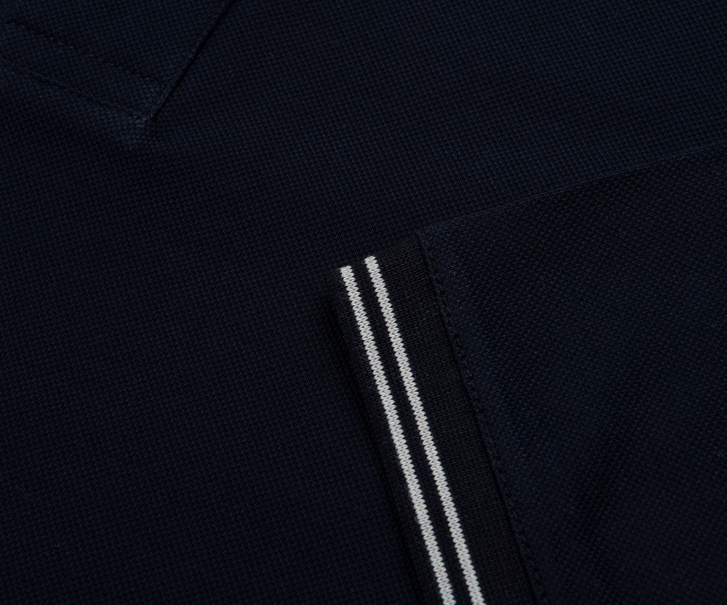 Armani Navy Collar Logo Trim Polo