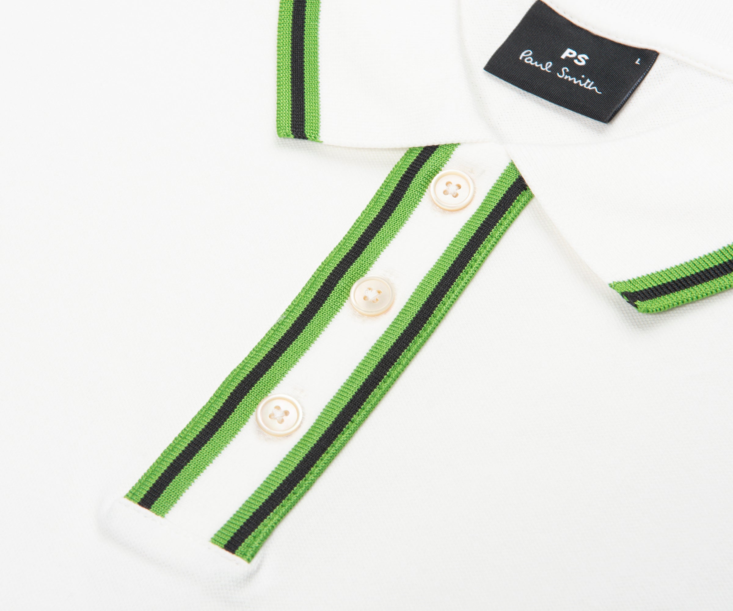Paul Smith Green/White Contrast Tipping Polo