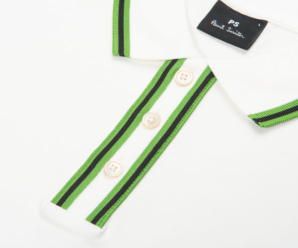 Paul Smith Green/White Contrast Tipping Polo