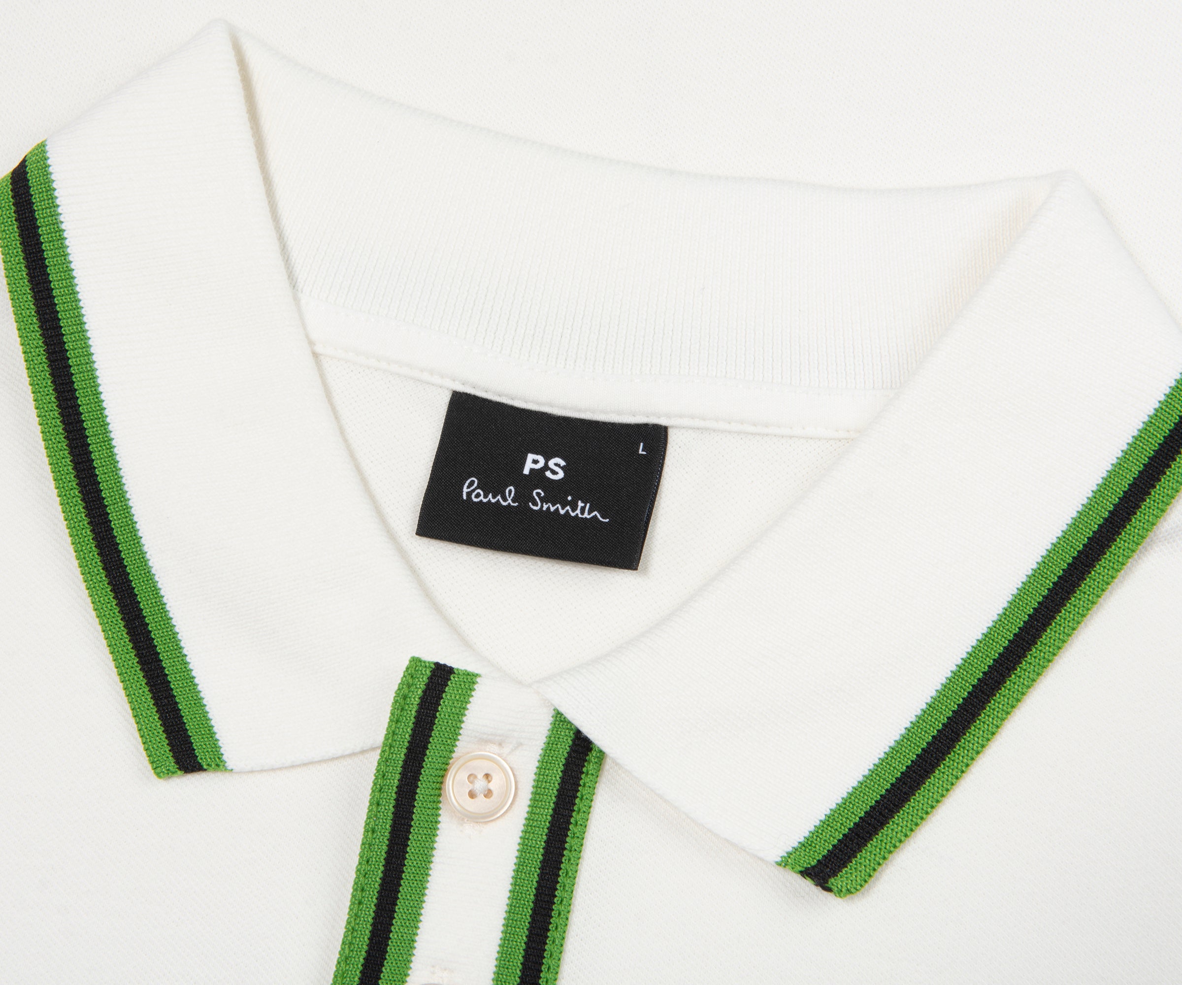 Paul Smith Green/White Contrast Tipping Polo