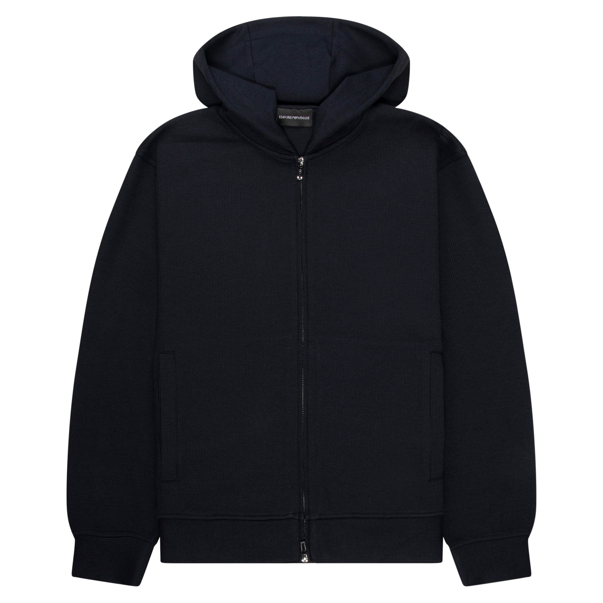 Armani Navy Soft Stretch Full Zip Hoodie