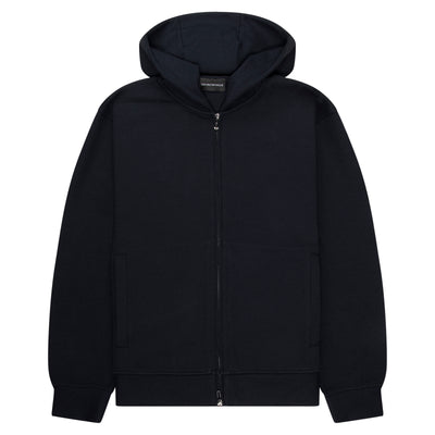 Armani Navy Soft Stretch Full Zip Hoodie