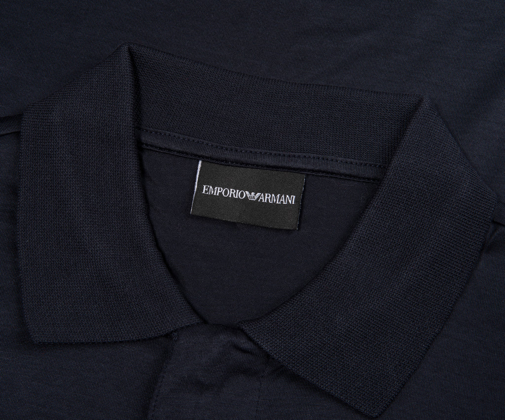 Armani Navy Travel Essential Zip Polo