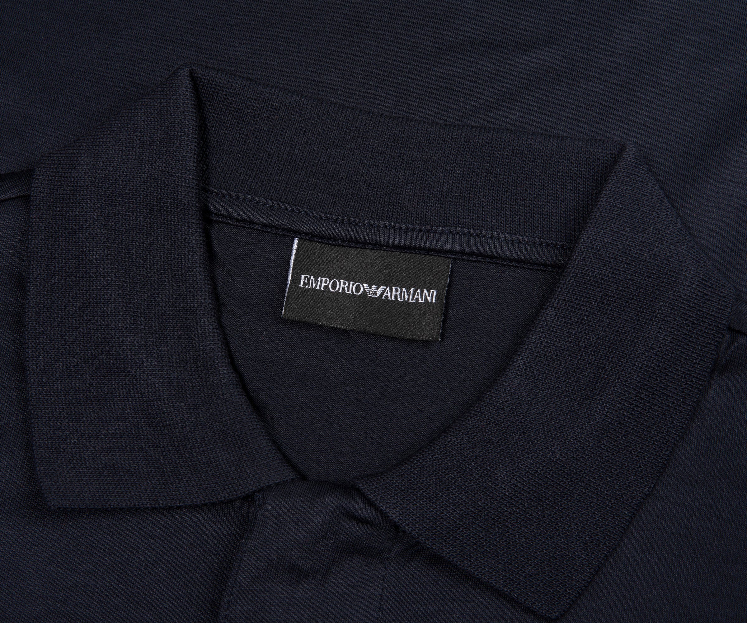Armani Navy Travel Essential Zip Polo