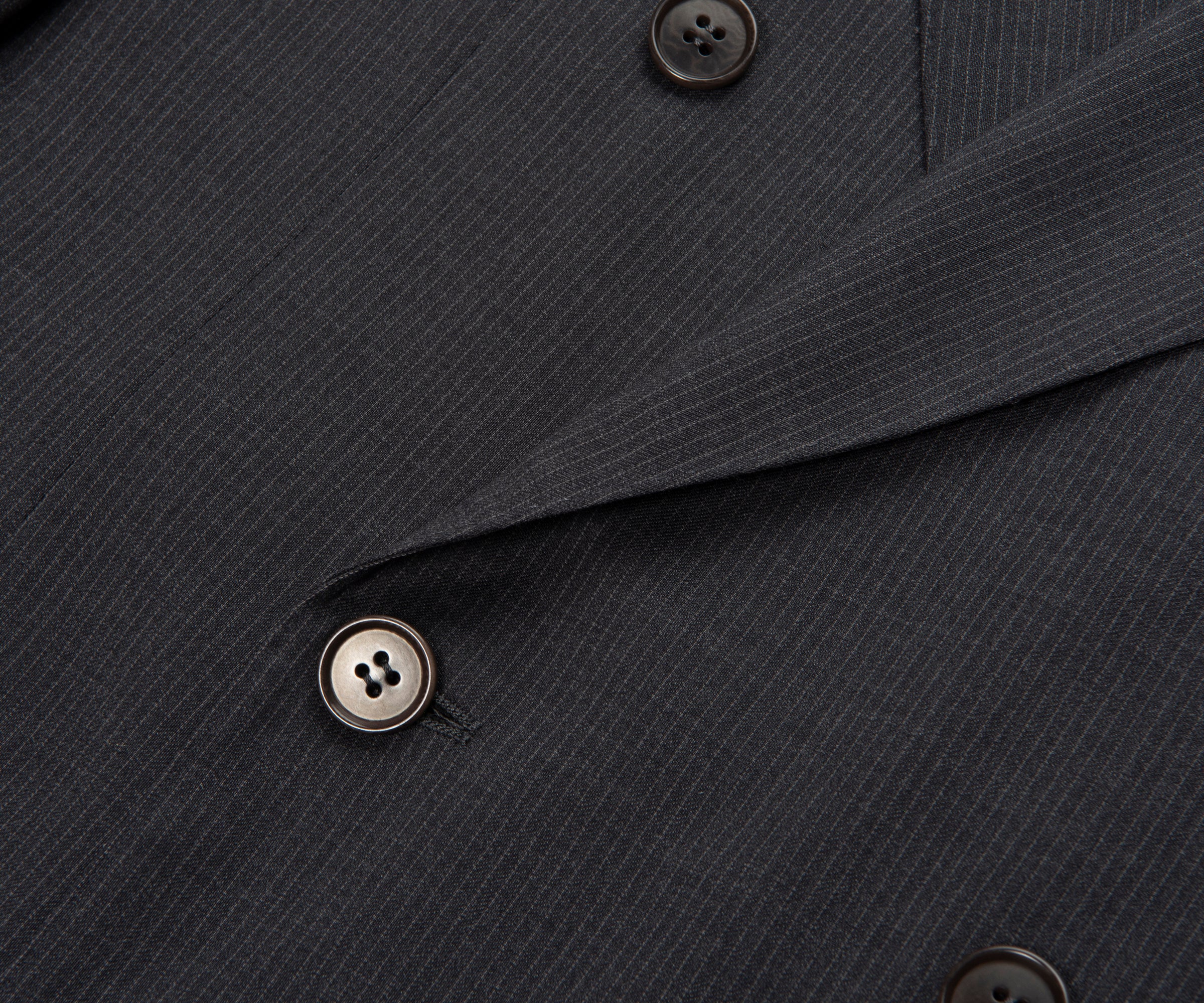 Canali Double Breasted Pinstriped Suit Charcoal