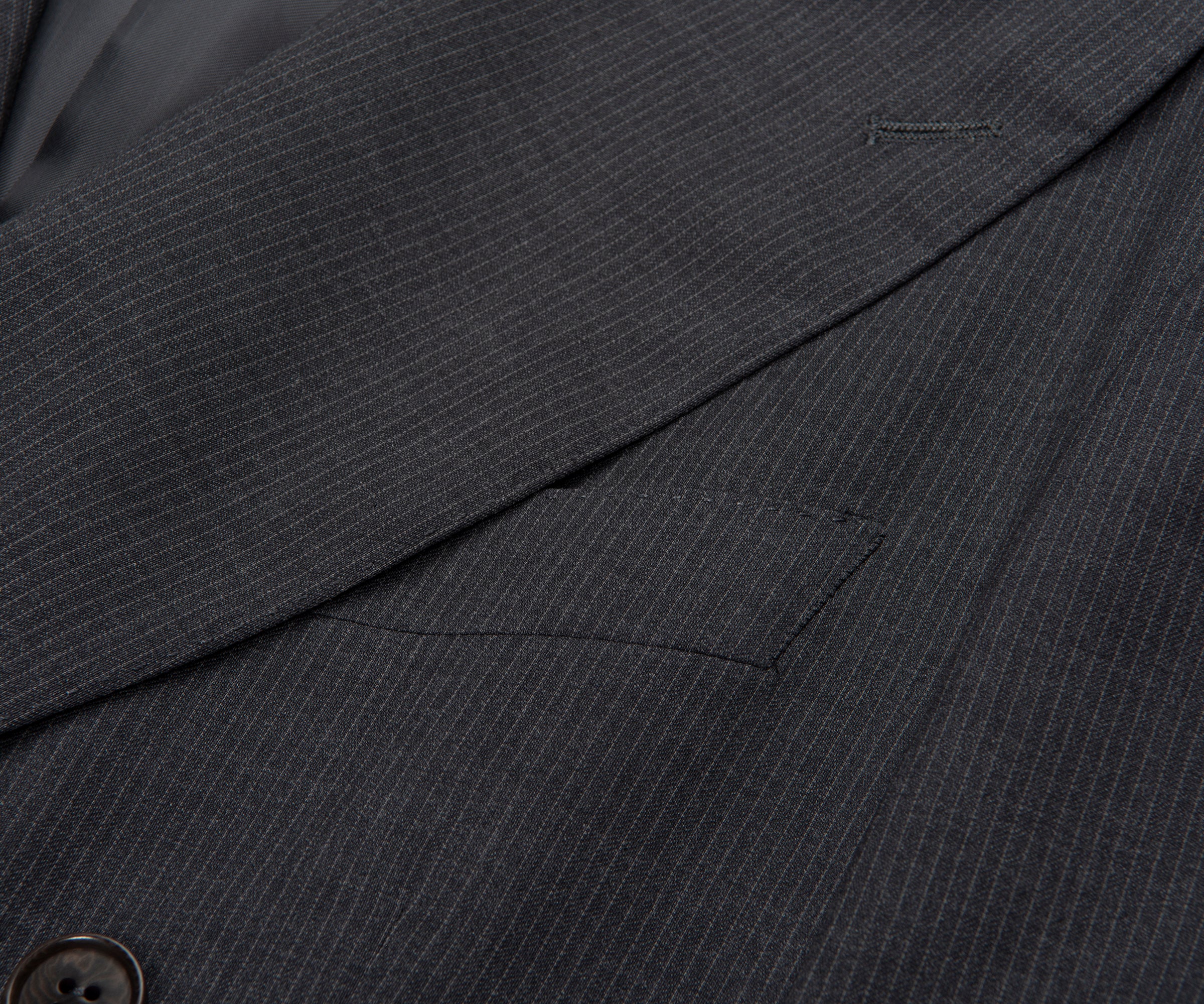 Canali Double Breasted Pinstriped Suit Charcoal