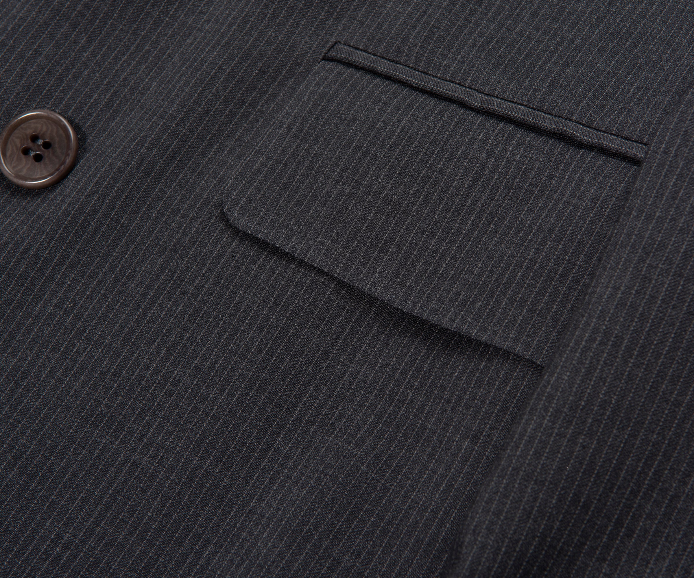 Canali Double Breasted Pinstriped Suit Charcoal