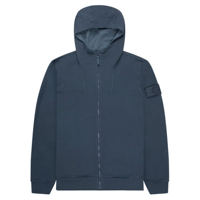 Stone Island Ghost Baltic Blue Thin Stretch Full Zip Hoodie