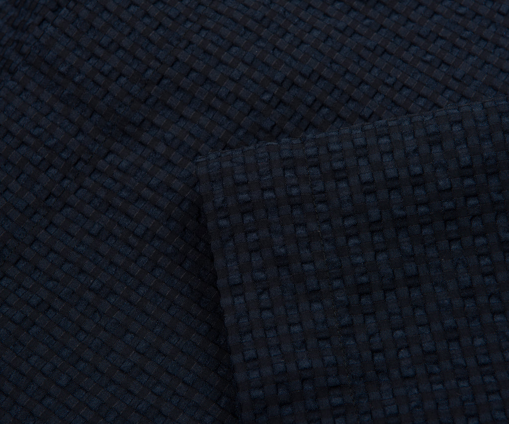 Armani Navy Icon Checkered Crimp SS Shirt