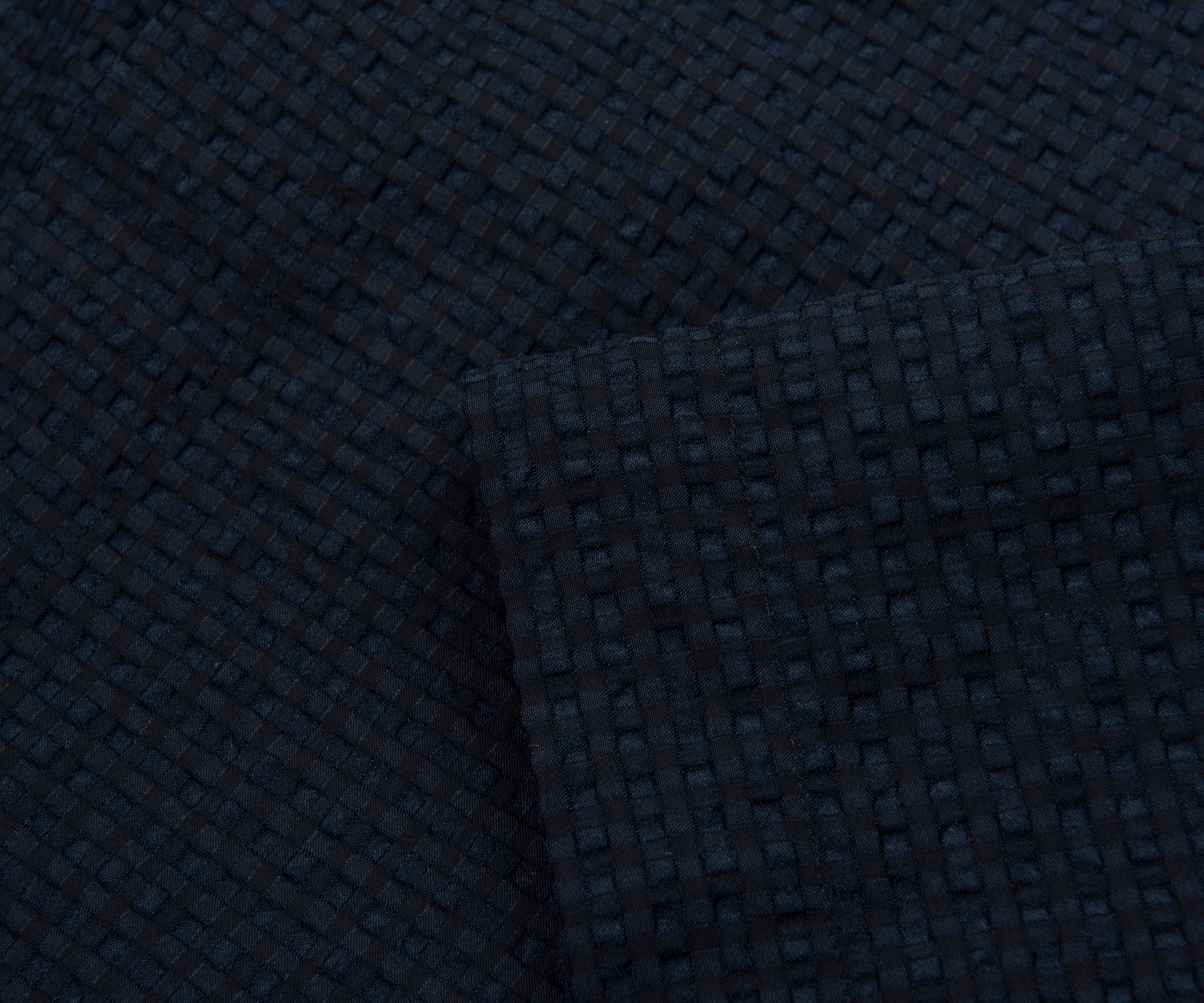 Armani Navy Icon Checkered Crimp SS Shirt