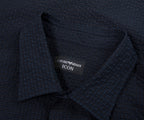 Armani Navy Icon Checkered Crimp SS Shirt
