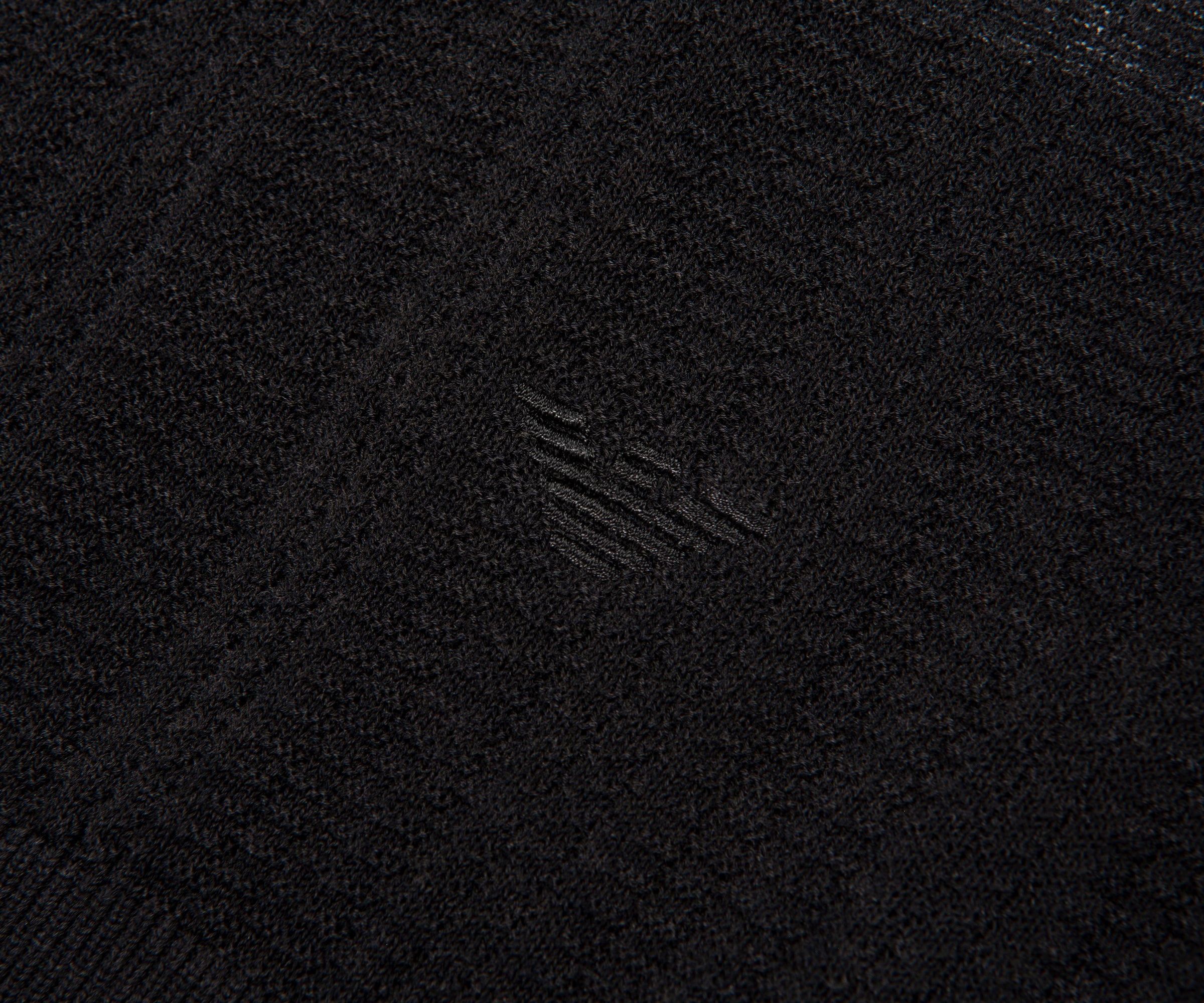 Armani Dark Grey Waffle 1/4 Zip Knitted Polo