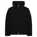Belstaff Black Container Hooded Overshirt with brands logo on the left  hand shoulder 