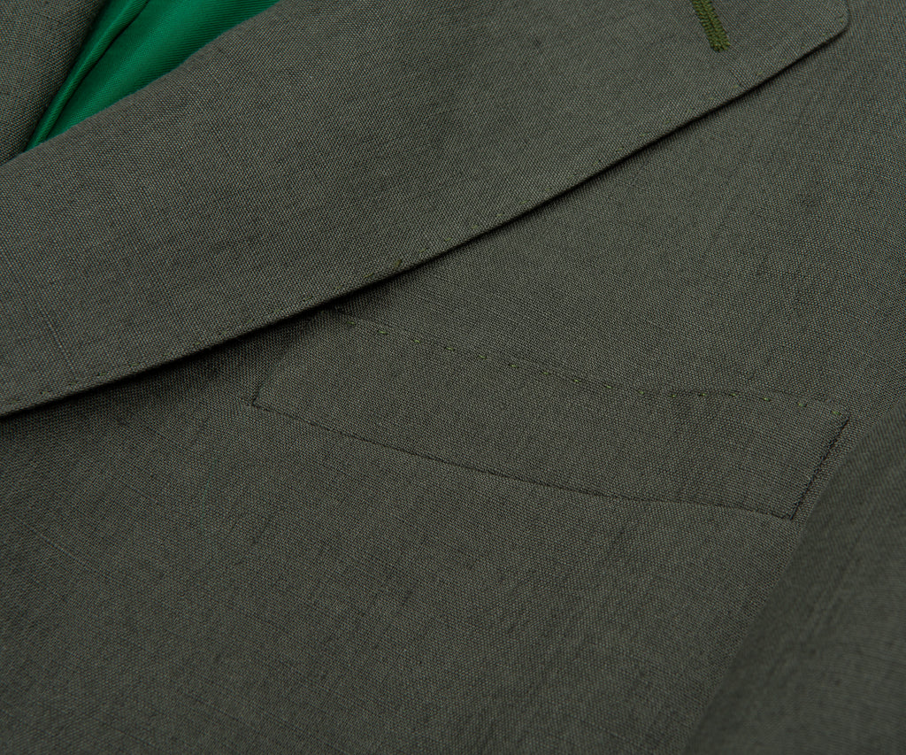 Paul Smith 2 Button Linen Suit Green