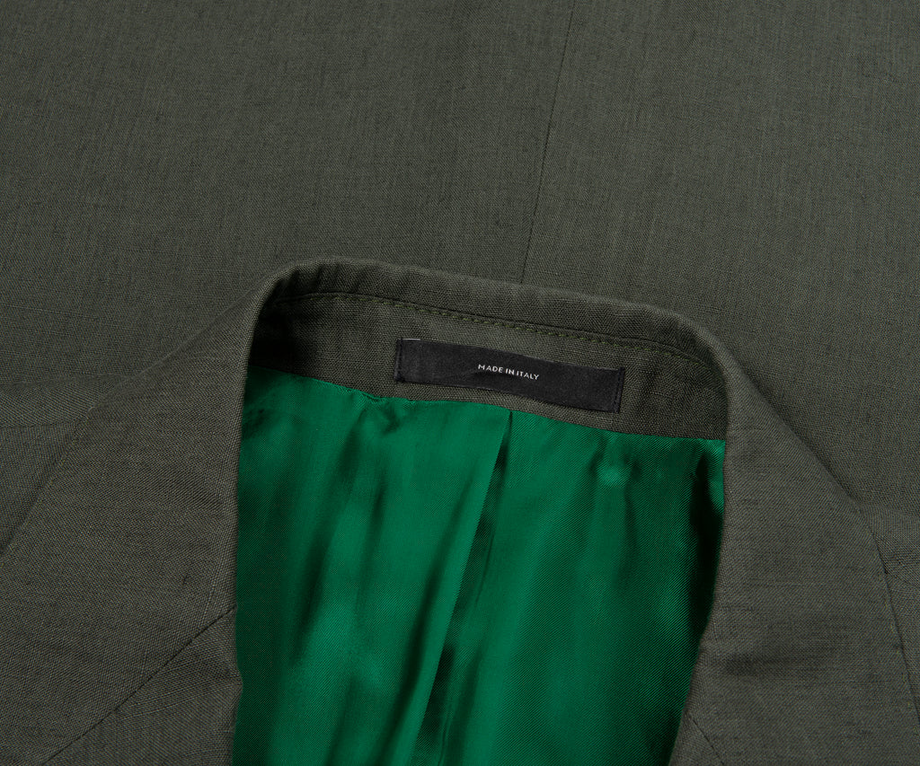 Paul Smith 2 Button Linen Suit Green