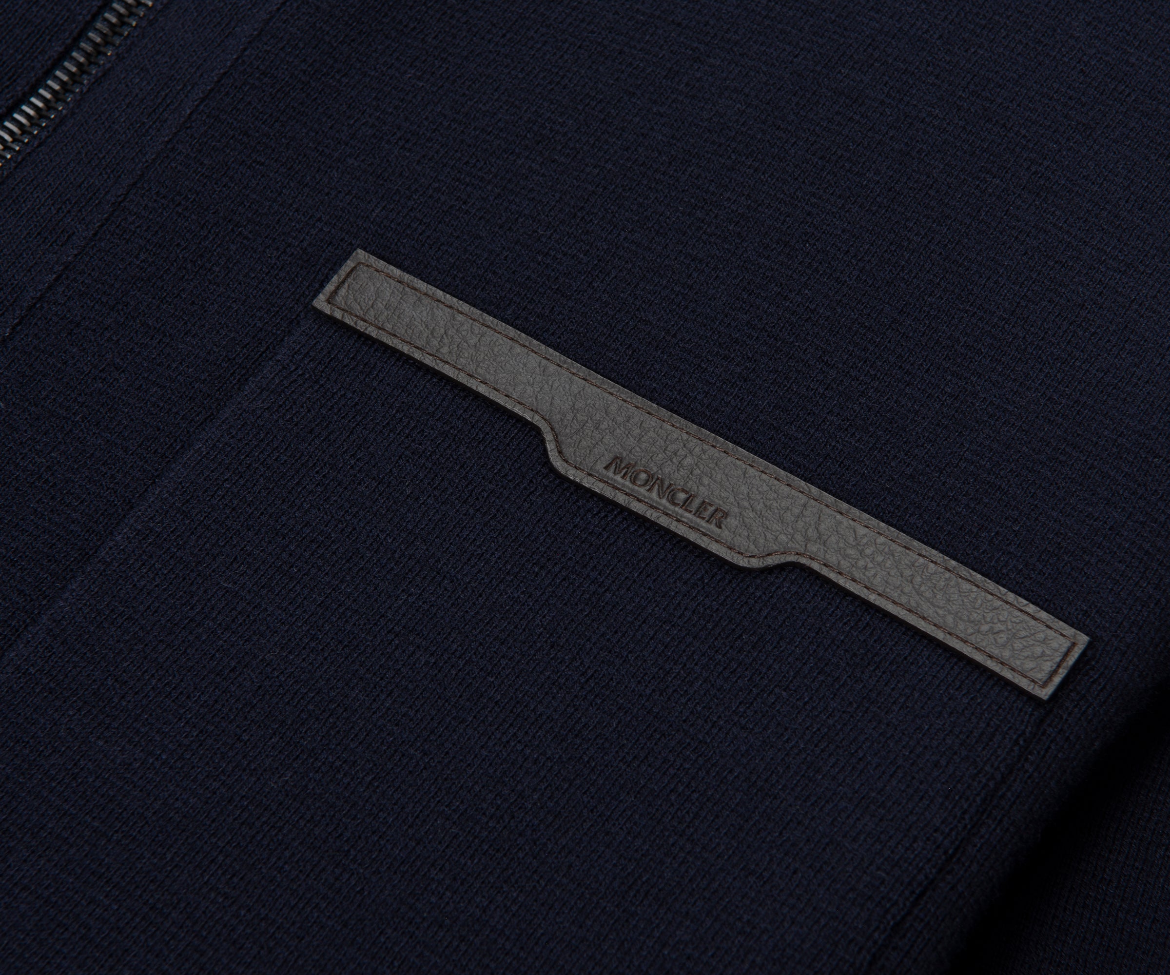 Moncler Navy Wool Zip-up 3 Pocket Cardigan