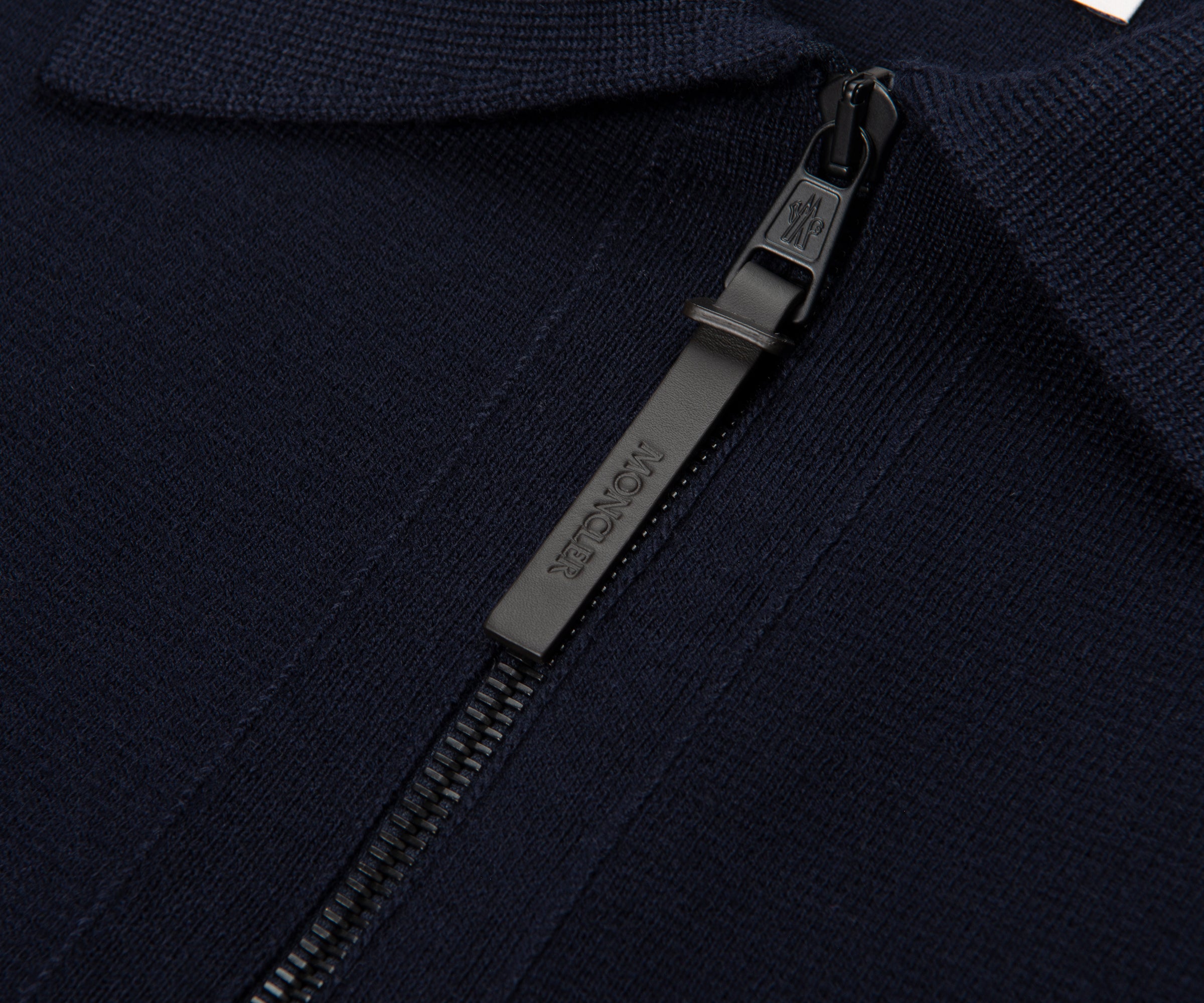 Moncler Navy Wool Zip-up 3 Pocket Cardigan