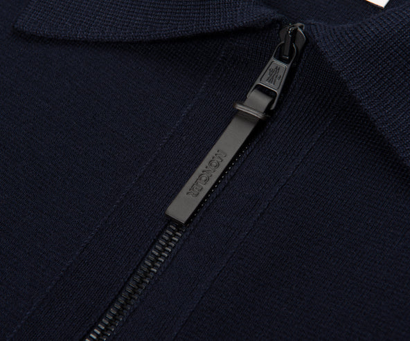 Moncler Navy Wool Zip-up 3 Pocket Cardigan