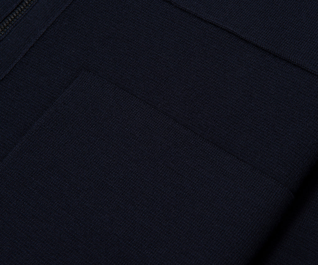 Moncler Navy Wool Zip-up 3 Pocket Cardigan