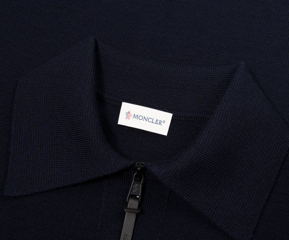 Moncler Navy Wool Zip-up 3 Pocket Cardigan