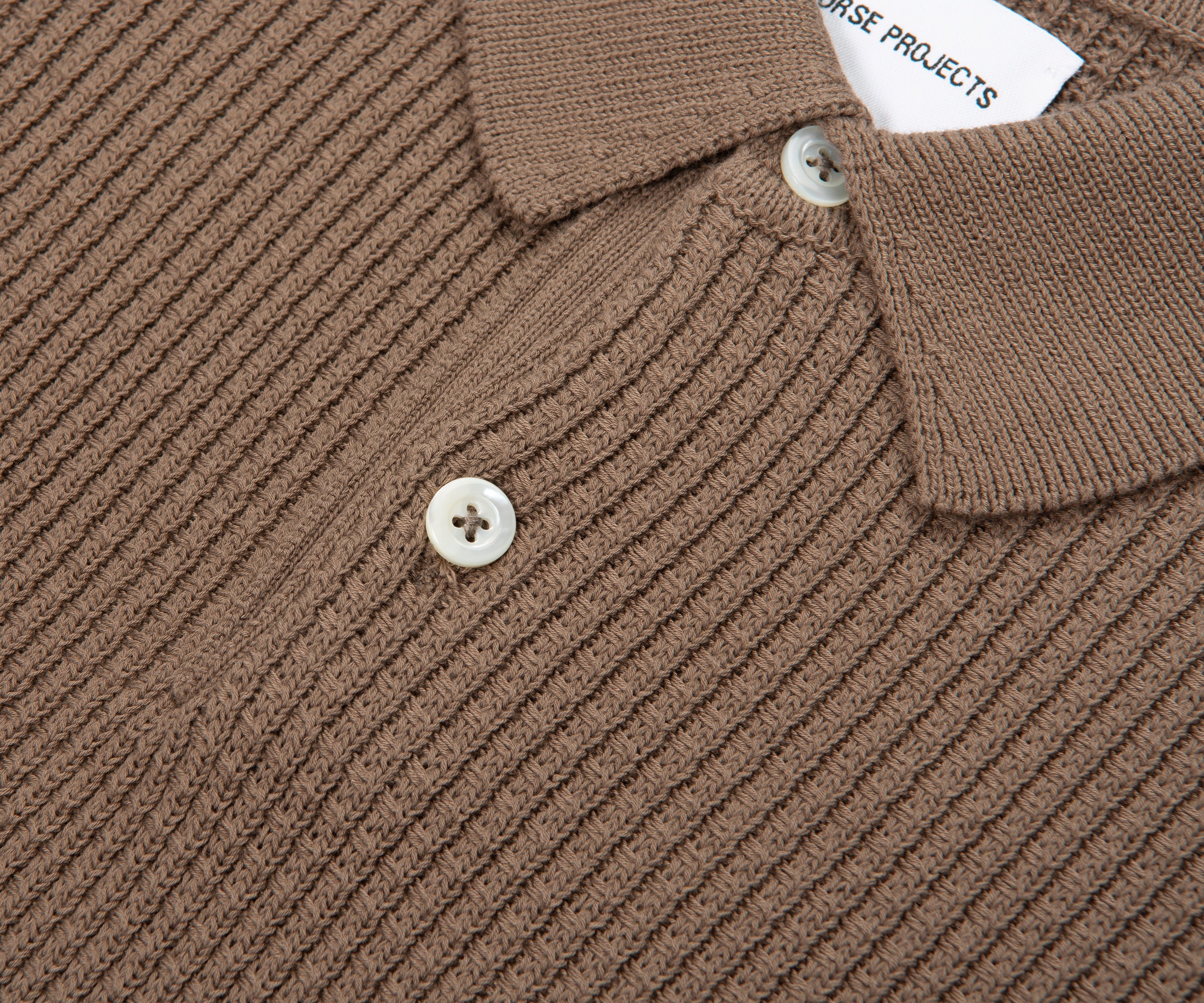 Norse Projects Walnut Anholt Cotton Crepe Polo