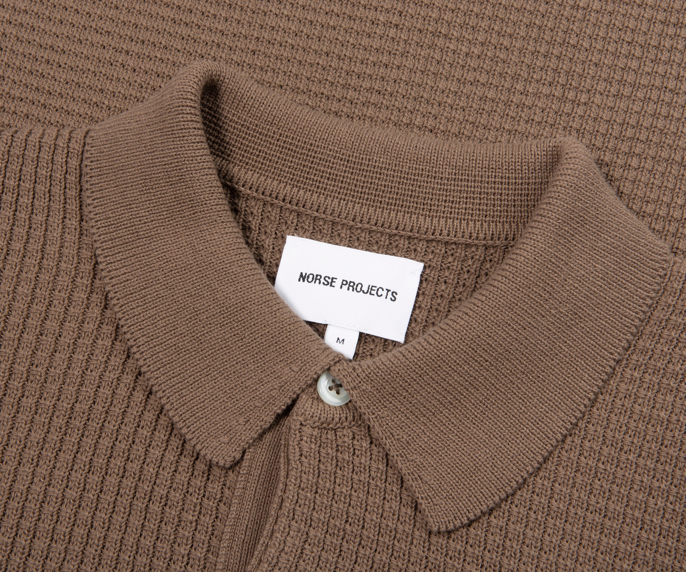 Norse Projects Walnut Anholt Cotton Crepe Polo