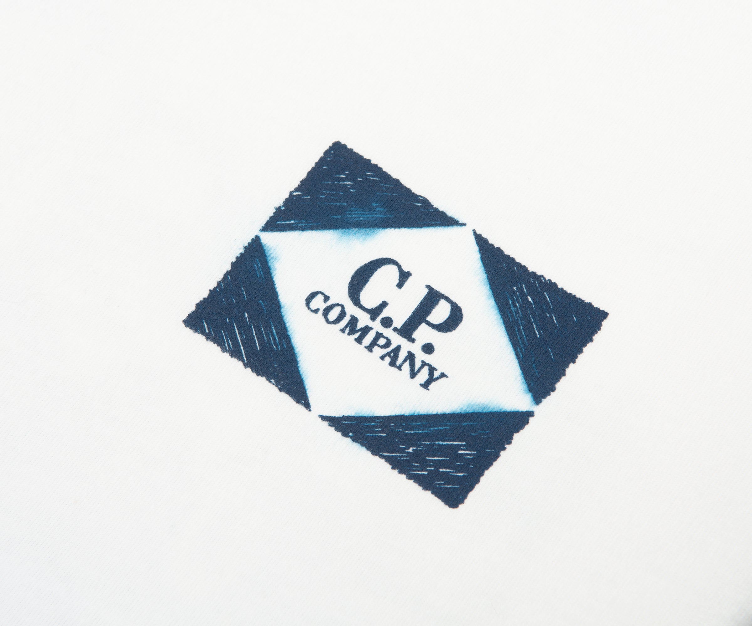 C.P. Company Gauze White/Blue Van Scenery Back Logo T-Shirt