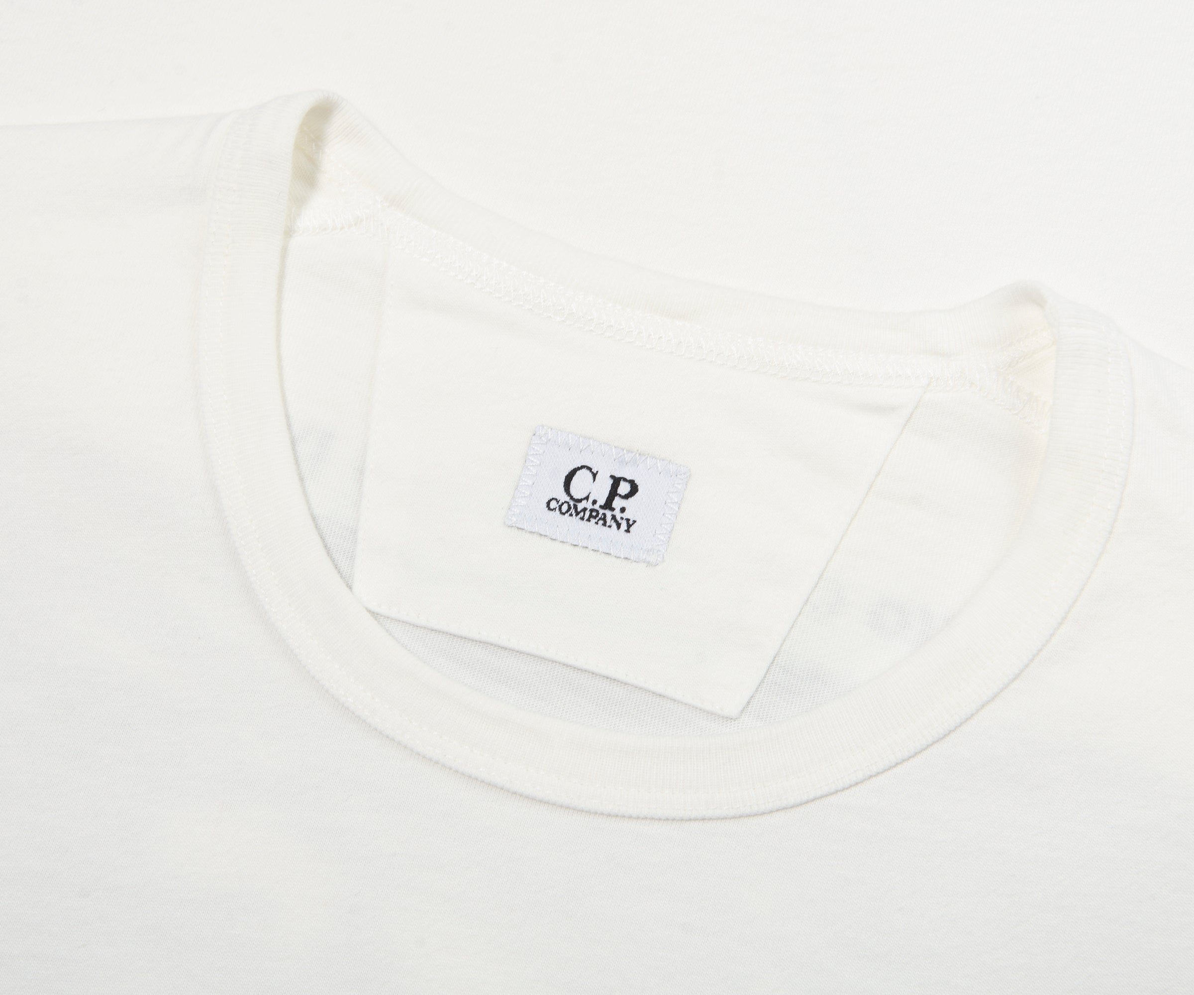 C.P. Company Gauze White/Blue Van Scenery Back Logo T-Shirt