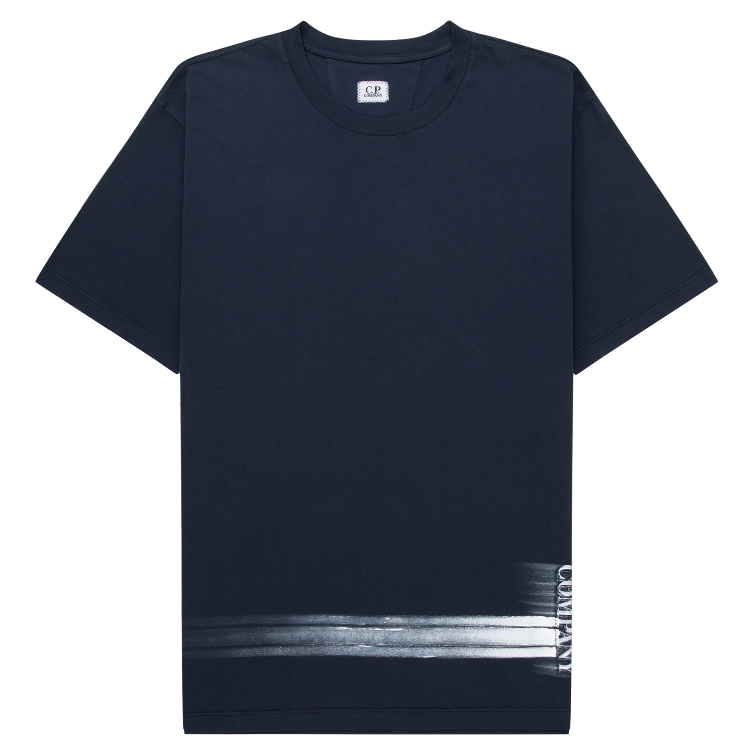C.P. Midnight Navy Paint Brush Swipe Logo T-Shirt