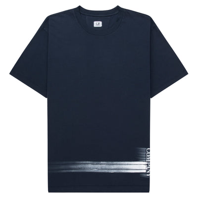 C.P. Midnight Navy Paint Brush Swipe Logo T-Shirt