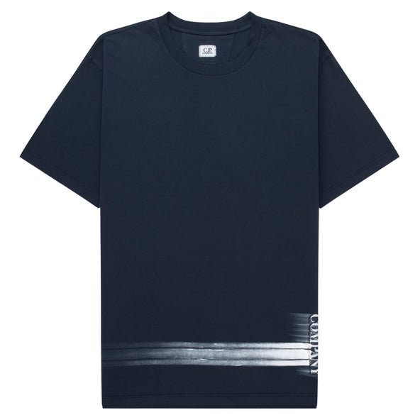 C.P. Midnight Navy Paint Brush Swipe Logo T-Shirt