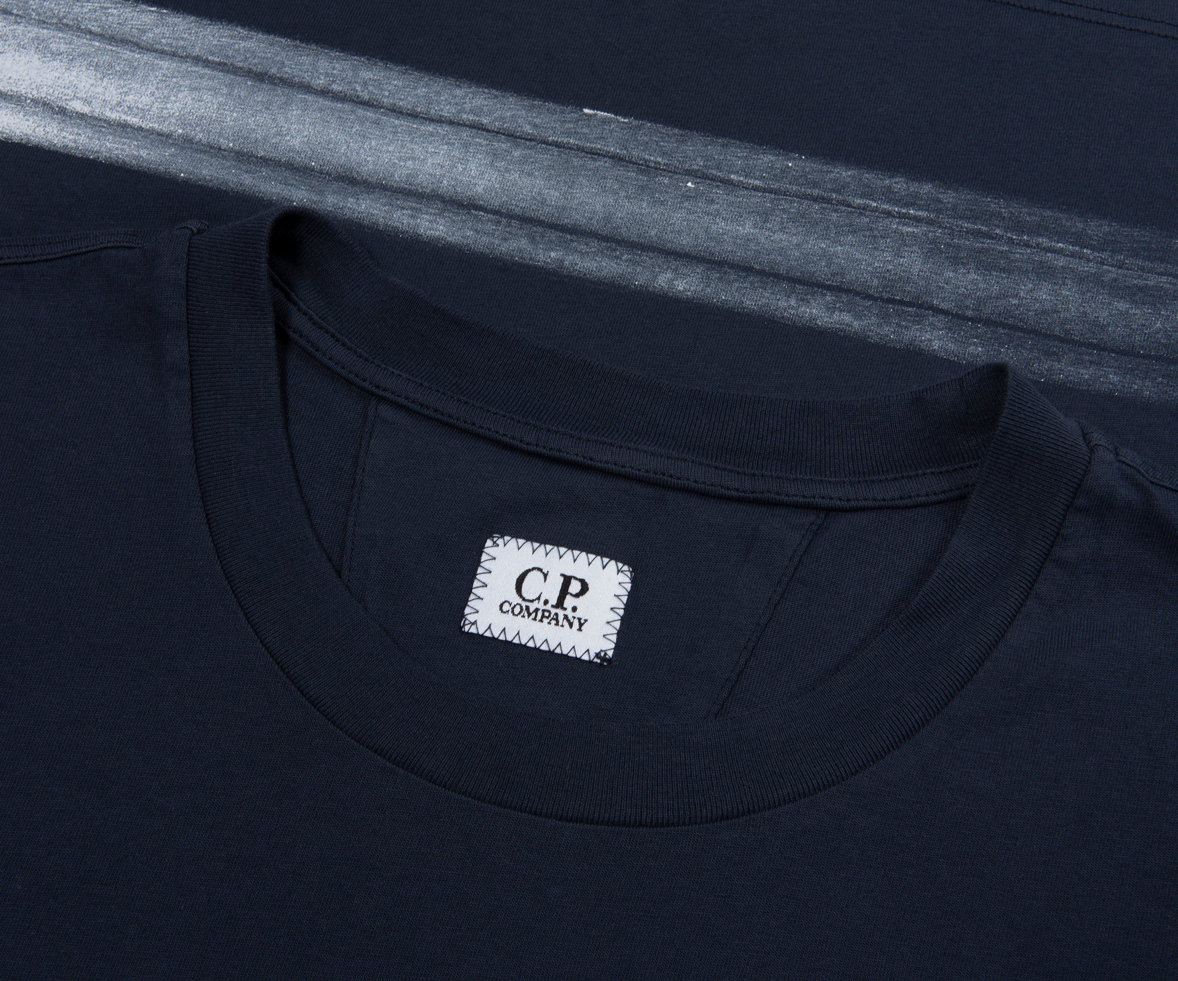C.P. Midnight Navy Paint Brush Swipe Logo T-Shirt