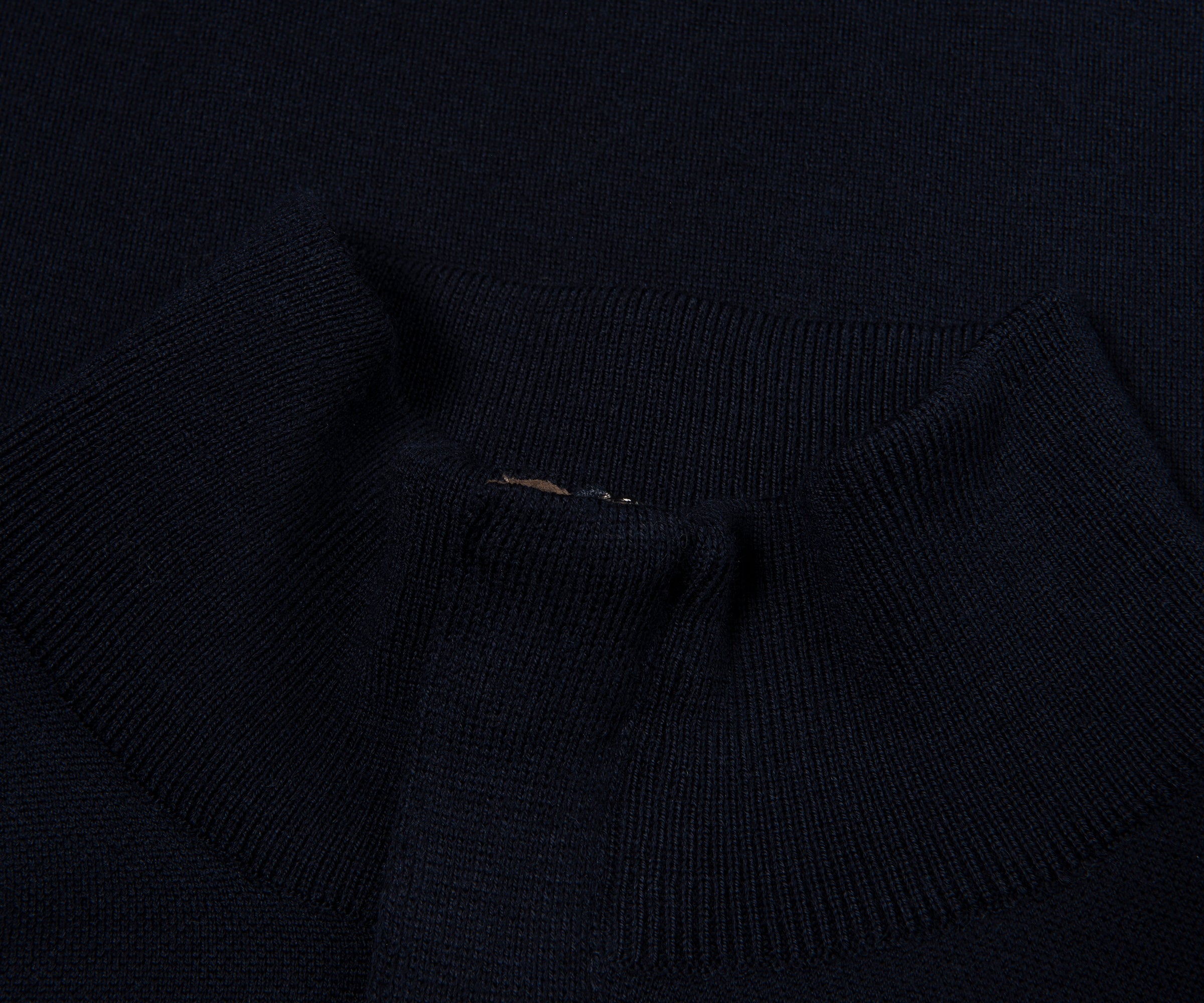 Paul & Shark Navy Knitted LS 1/4 Zip Sweater
