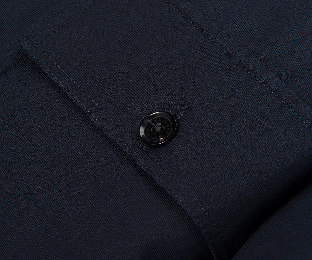 Belstaff Dark Ink Helston Linen Cotton Twill Tailored Jacket