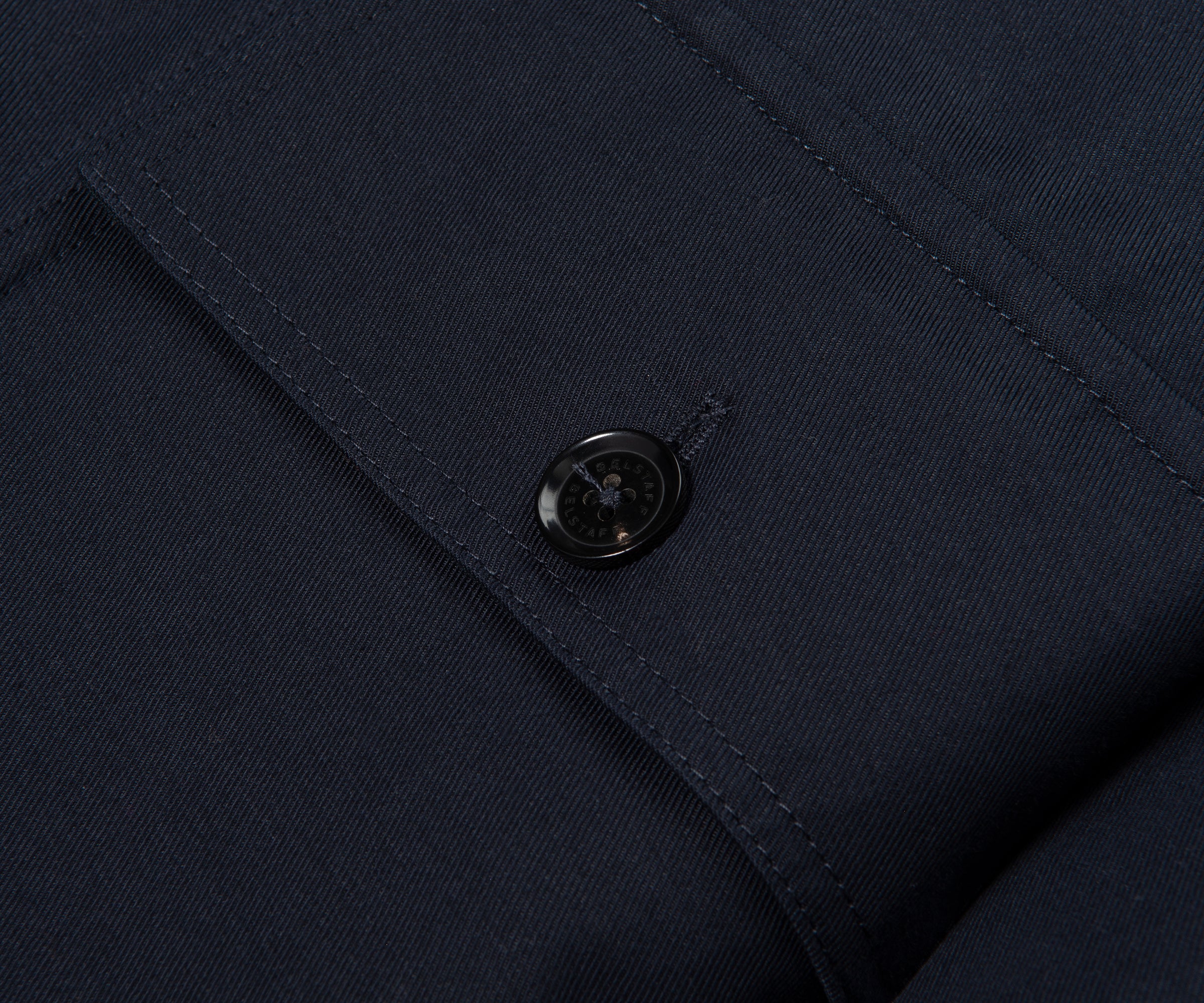 Belstaff Dark Ink Helston Linen Cotton Twill Tailored Jacket