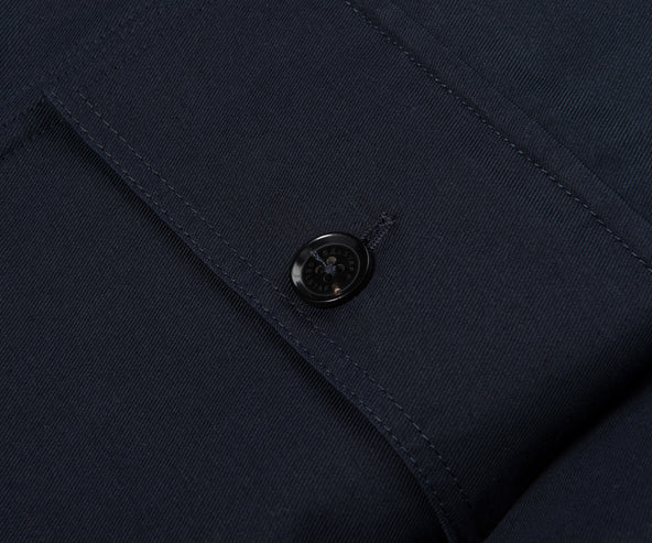 Belstaff Dark Ink Helston Linen Cotton Twill Tailored Jacket